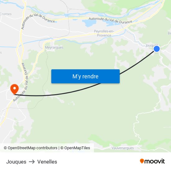 Jouques to Venelles map