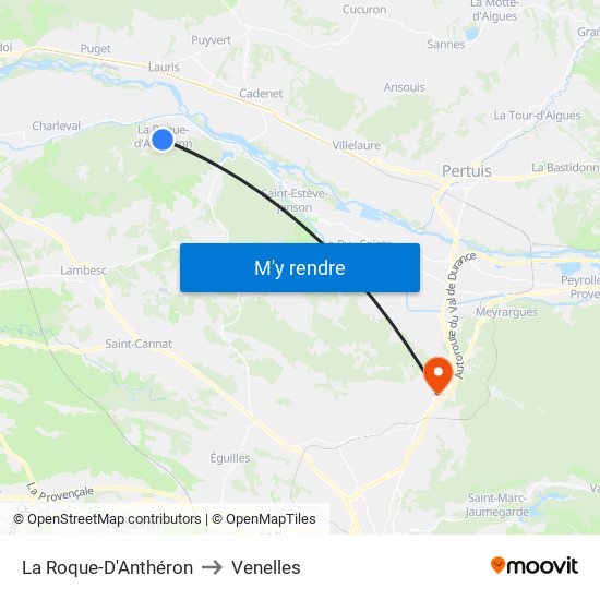 La Roque-D'Anthéron to Venelles map