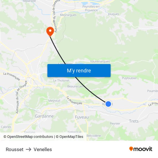 Rousset to Venelles map