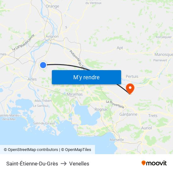 Saint-Étienne-Du-Grès to Venelles map