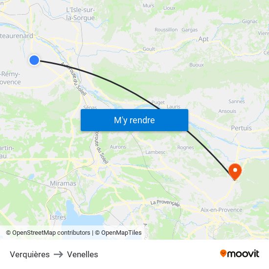 Verquières to Venelles map