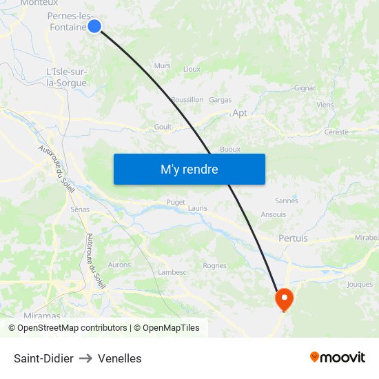 Saint-Didier to Venelles map