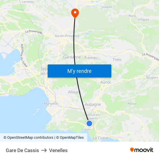 Gare De Cassis to Venelles map