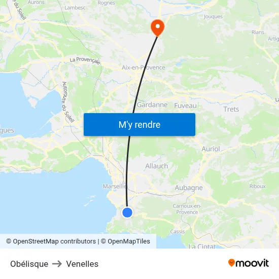 Obélisque to Venelles map