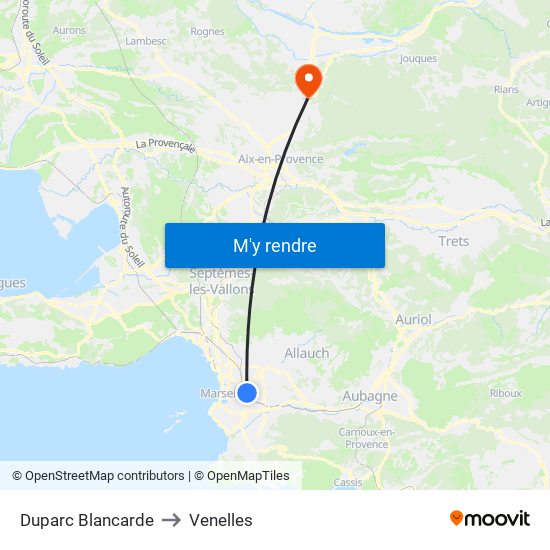 Duparc Blancarde to Venelles map