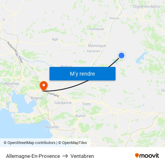 Allemagne-En-Provence to Ventabren map