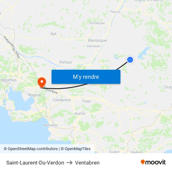 Saint-Laurent-Du-Verdon to Ventabren map