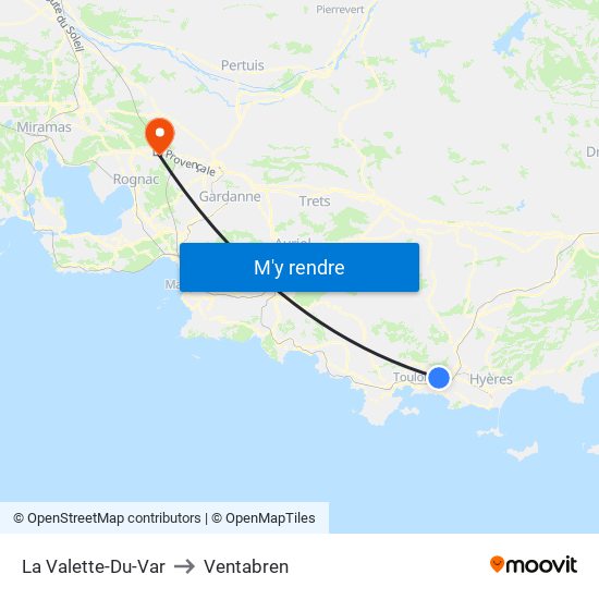 La Valette-Du-Var to Ventabren map
