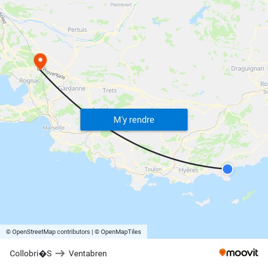 Collobri�S to Ventabren map