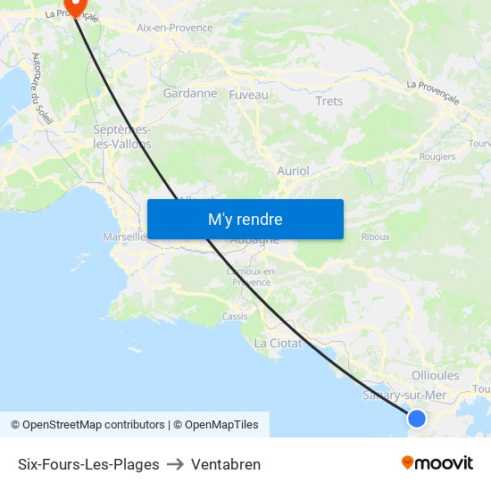 Six-Fours-Les-Plages to Ventabren map