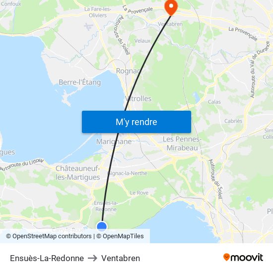 Ensuès-La-Redonne to Ventabren map