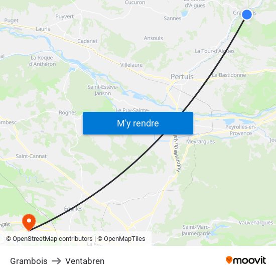 Grambois to Ventabren map