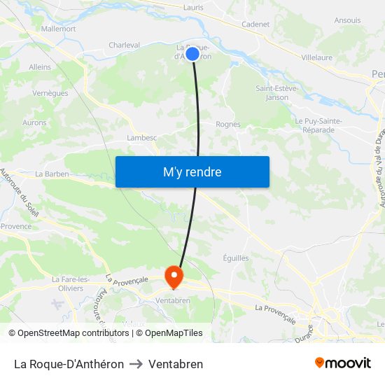 La Roque-D'Anthéron to Ventabren map