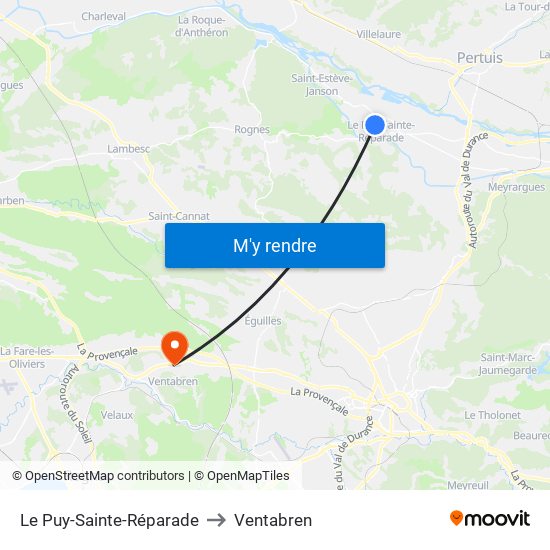 Le Puy-Sainte-Réparade to Ventabren map