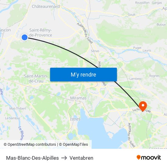 Mas-Blanc-Des-Alpilles to Ventabren map