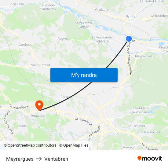 Meyrargues to Ventabren map