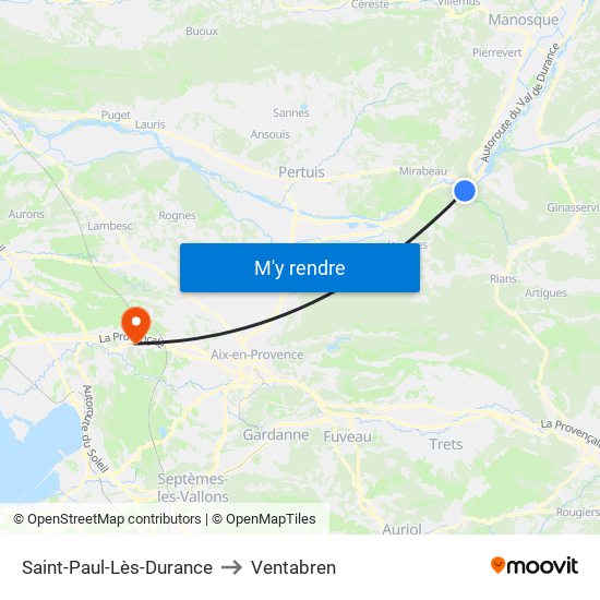 Saint-Paul-Lès-Durance to Ventabren map