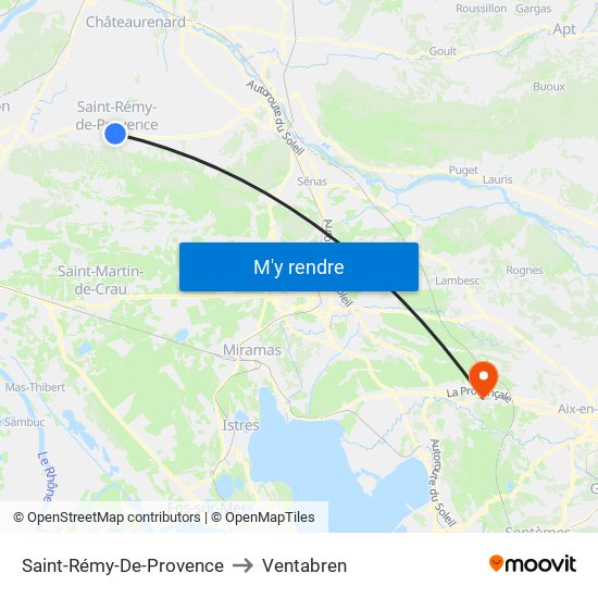 Saint-Rémy-De-Provence to Ventabren map