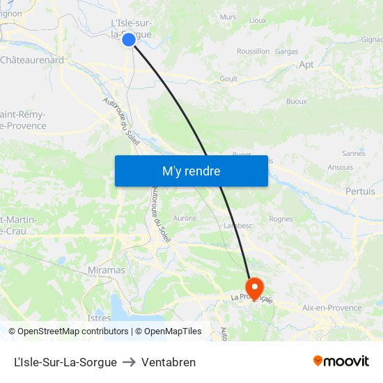 L'Isle-Sur-La-Sorgue to Ventabren map