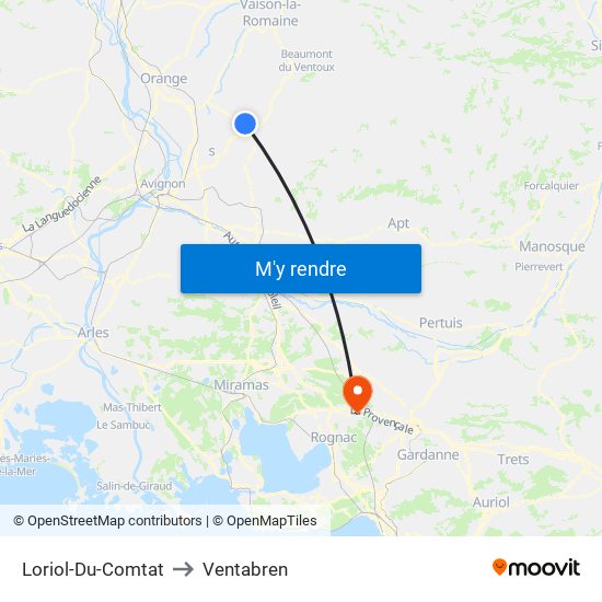 Loriol-Du-Comtat to Ventabren map