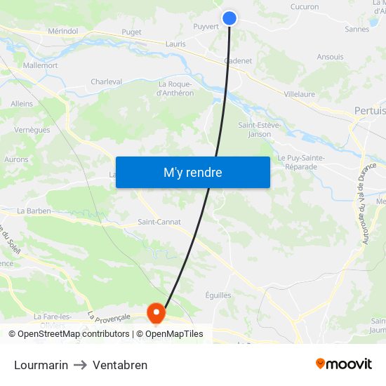 Lourmarin to Ventabren map