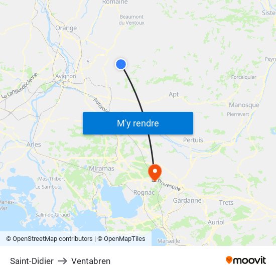 Saint-Didier to Ventabren map