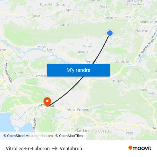 Vitrolles-En-Lubéron to Ventabren map