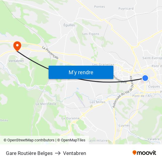 Gare Routière Belges to Ventabren map