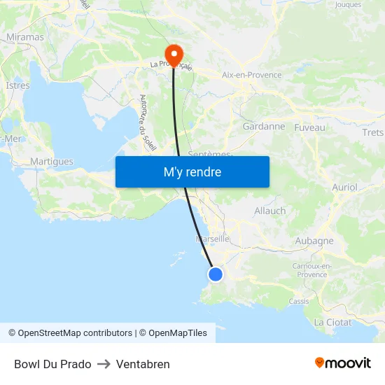 Bowl Du Prado to Ventabren map