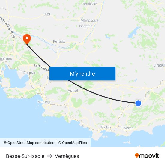 Besse-Sur-Issole to Vernègues map