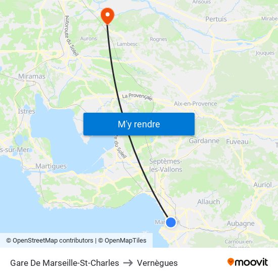 Gare De Marseille-St-Charles to Vernègues map