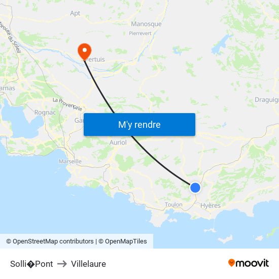 Solli�Pont to Villelaure map