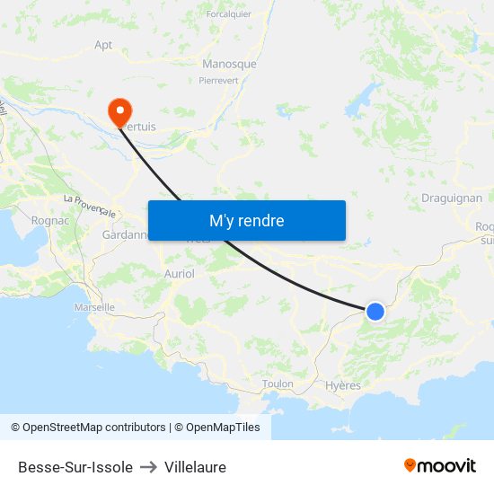 Besse-Sur-Issole to Villelaure map