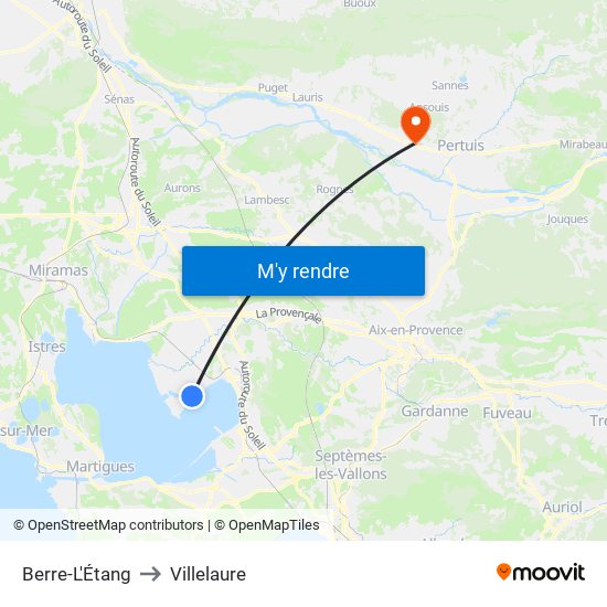 Berre-L'Étang to Villelaure map