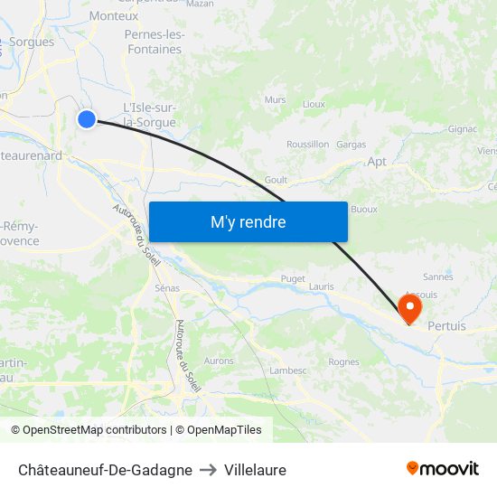 Châteauneuf-De-Gadagne to Villelaure map