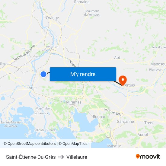 Saint-Étienne-Du-Grès to Villelaure map