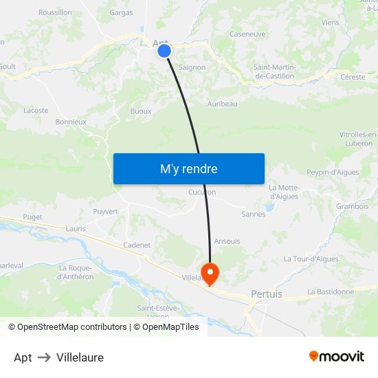 Apt to Villelaure map