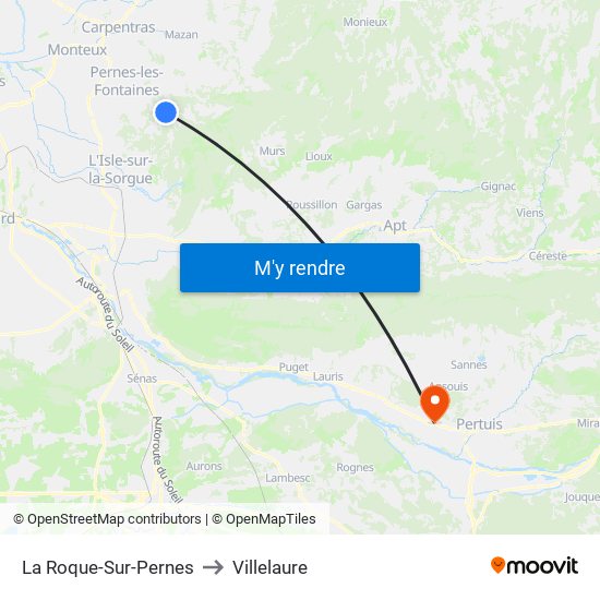 La Roque-Sur-Pernes to Villelaure map