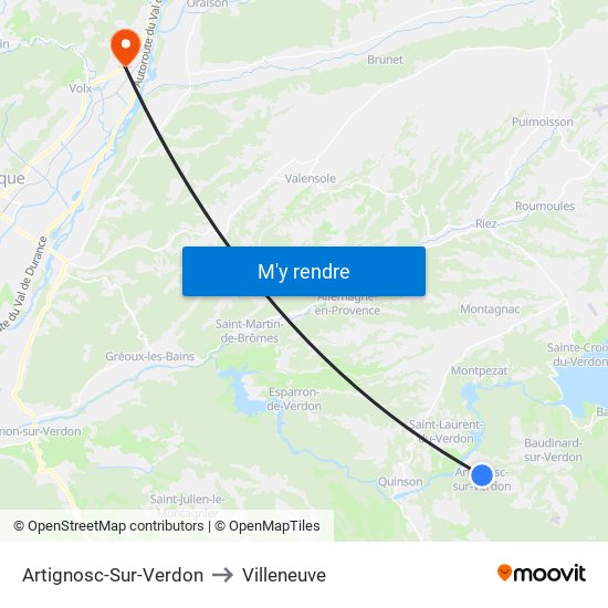 Artignosc-Sur-Verdon to Artignosc-Sur-Verdon map