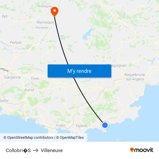 Collobri�S to Villeneuve map