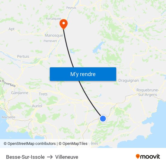 Besse-Sur-Issole to Villeneuve map