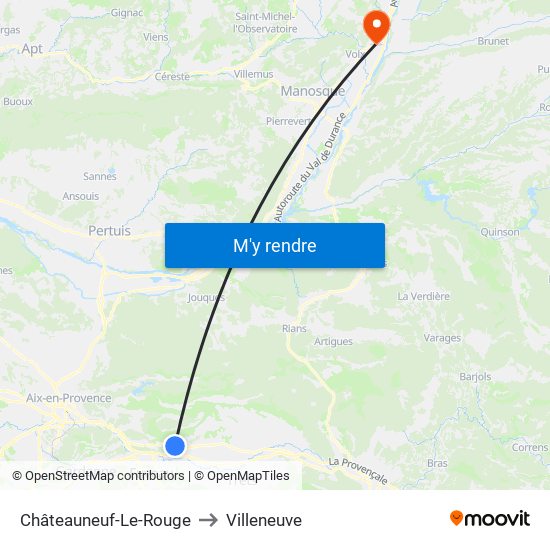 Châteauneuf-Le-Rouge to Villeneuve map