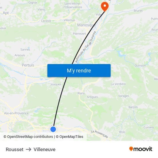 Rousset to Villeneuve map