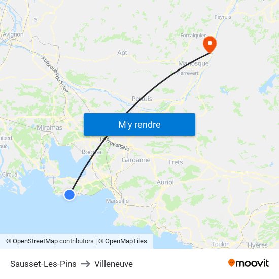 Sausset-Les-Pins to Villeneuve map