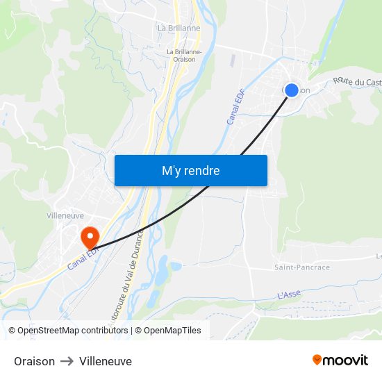 Oraison to Villeneuve map