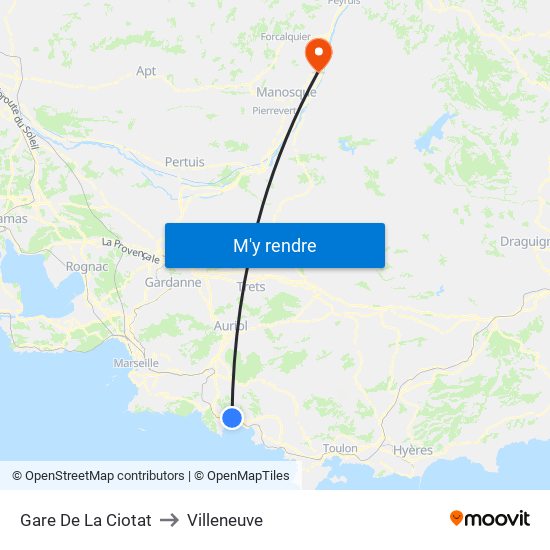 Gare De La Ciotat to Villeneuve map