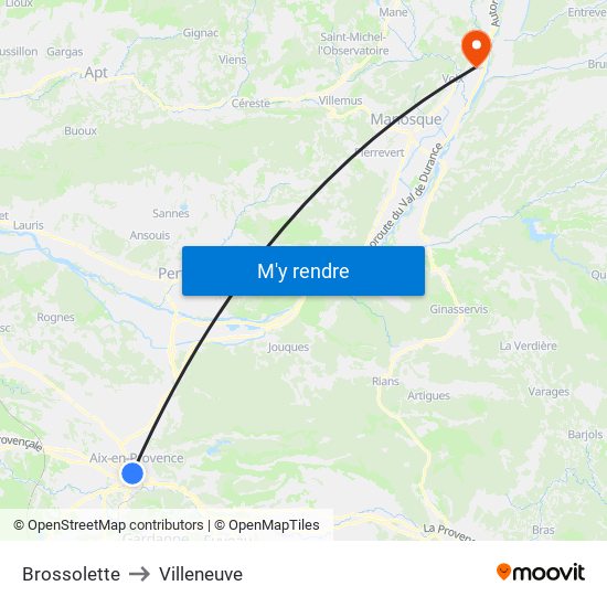 Brossolette to Villeneuve map