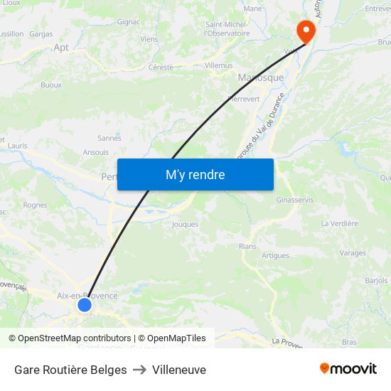 Gare Routière Belges to Villeneuve map