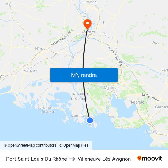 Port-Saint-Louis-Du-Rhône to Villeneuve-Lès-Avignon map