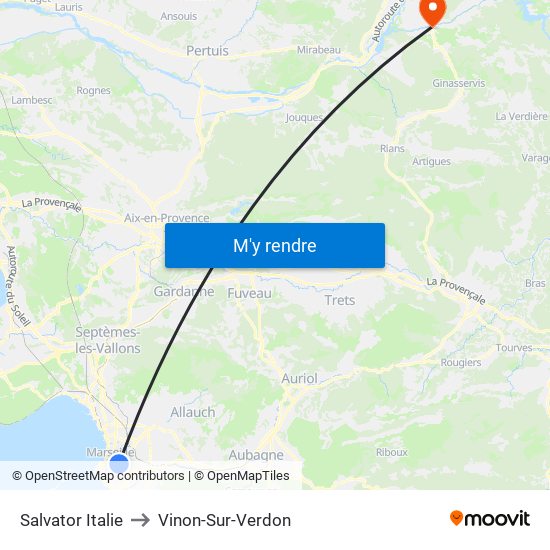 Salvator Italie to Vinon-Sur-Verdon map